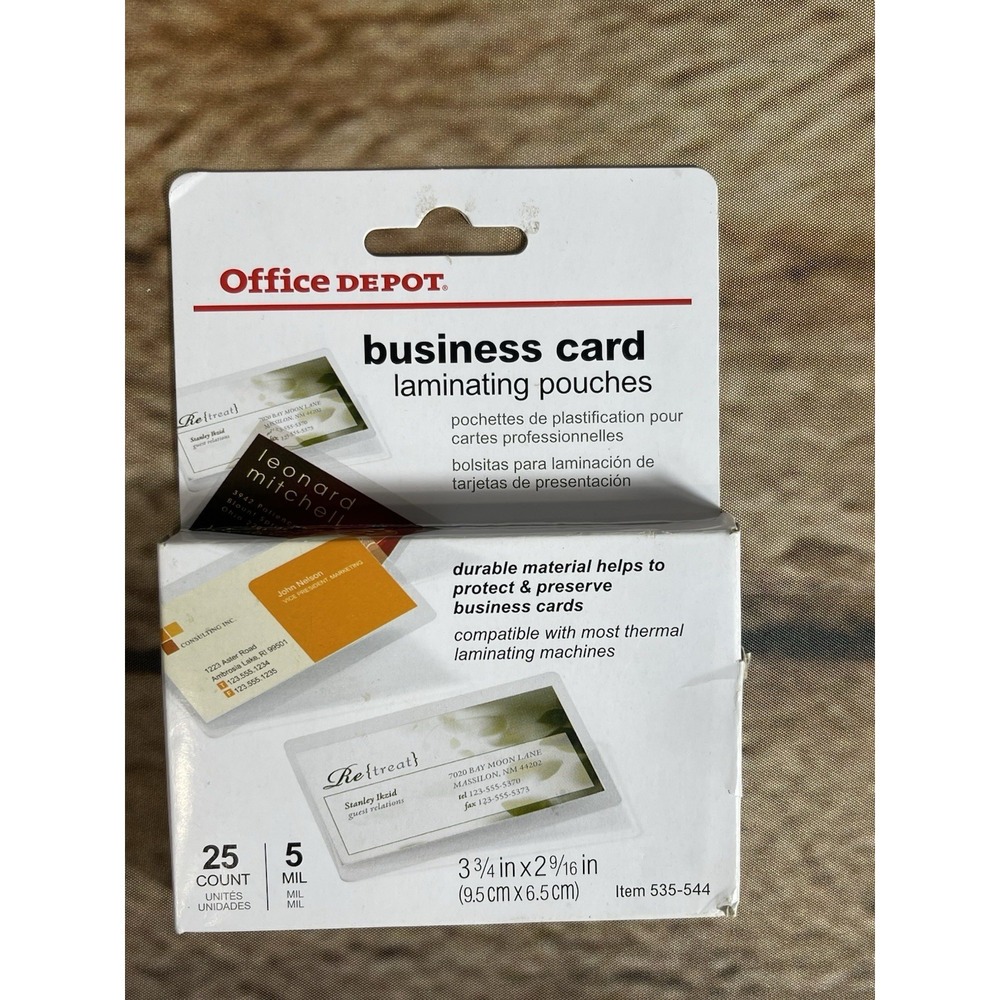 5 MIL CREDIT CARD LAMINATING‎ POUCHES 3 3/4 X 2 9/16  Open Box 20 Pouches In Box